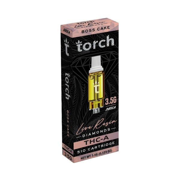 TORCH BOSS CAKE THC-A LIVE RESIN DIAMONDS 510 CARTRIDGE 3.5G INDICA