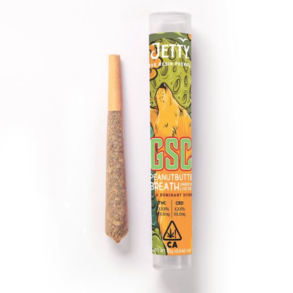 Jetty Extracts: GSC x Peanut Butter Breath UNREFINED Live Resin Infused Preroll 1.2g