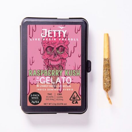 Raspberry Kush x Gelato UNREFINED Live Resin Infused Preroll 3 Pack (2.1g)